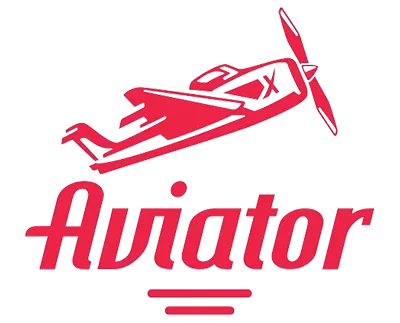 Aviator game logo, with a red airplane and the word Aviator on it